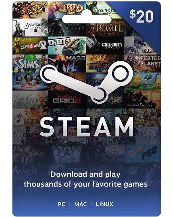 Steam Gift Card $20 ( Digital codes )